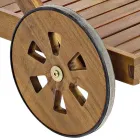 Wózek ogrodowy na żywność z designerskiego drewna akacjowego - Roxen Viadurini