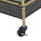 Żelazny wózek na żywność ze strukturą w złotym wykończeniu - elegancki Viadurini