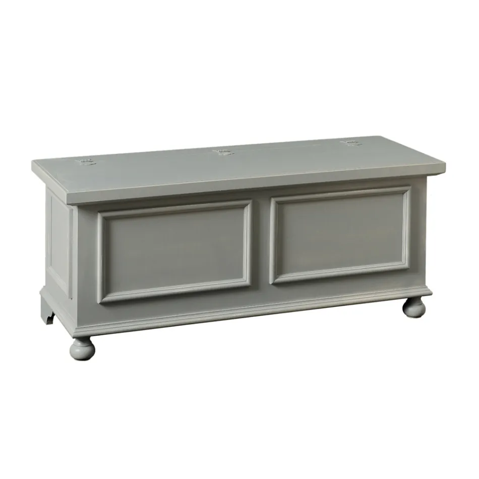 Skrzynia o konstrukcji z litej topoli Made in Italy - Dievis Viadurini