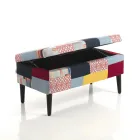 Skrzynia do przechowywania z patchworkowej tkaniny - Bromo Viadurini