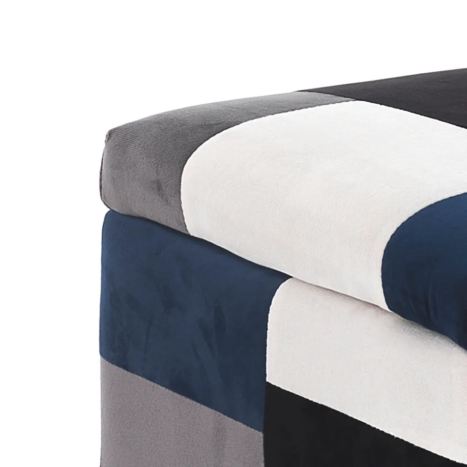 Skrzynia do przechowywania z patchworkowej tkaniny - Bromo Viadurini