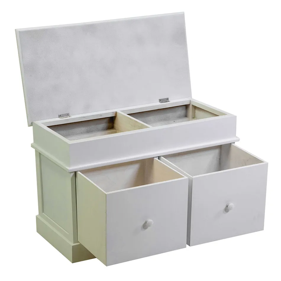 Drewniana komoda wewnętrzna z 2 szufladami - Meduse Viadurini