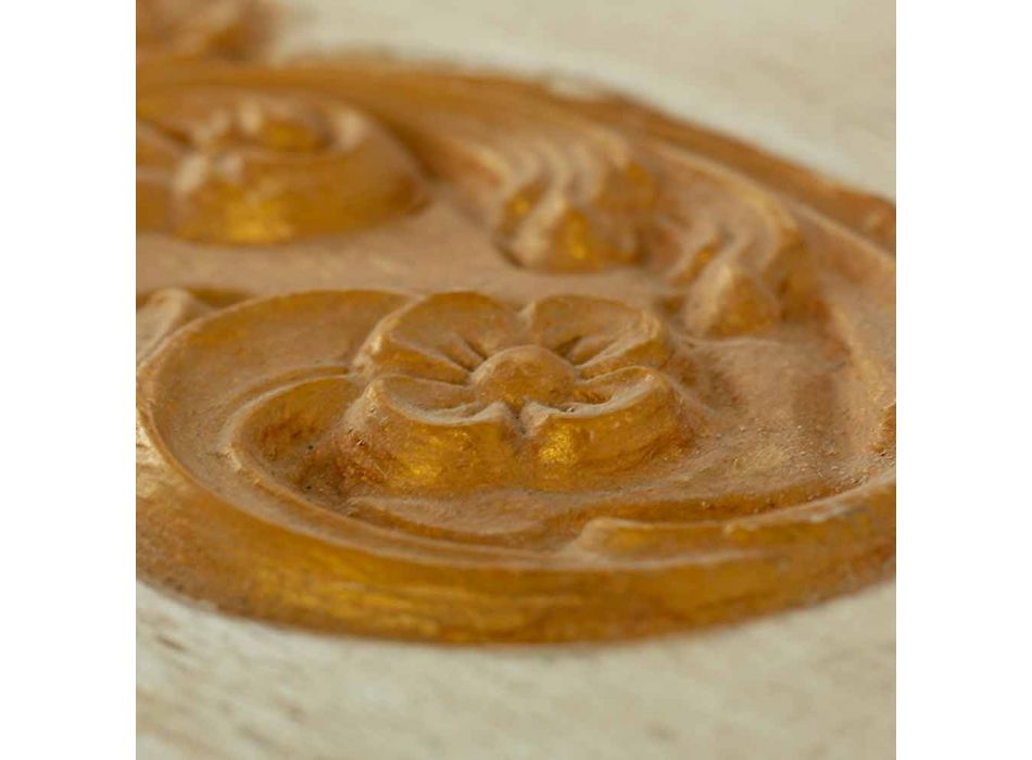 Komoda wykonana ręcznie z litego drewna ze złotymi profilami Made in Italy - Caio Viadurini