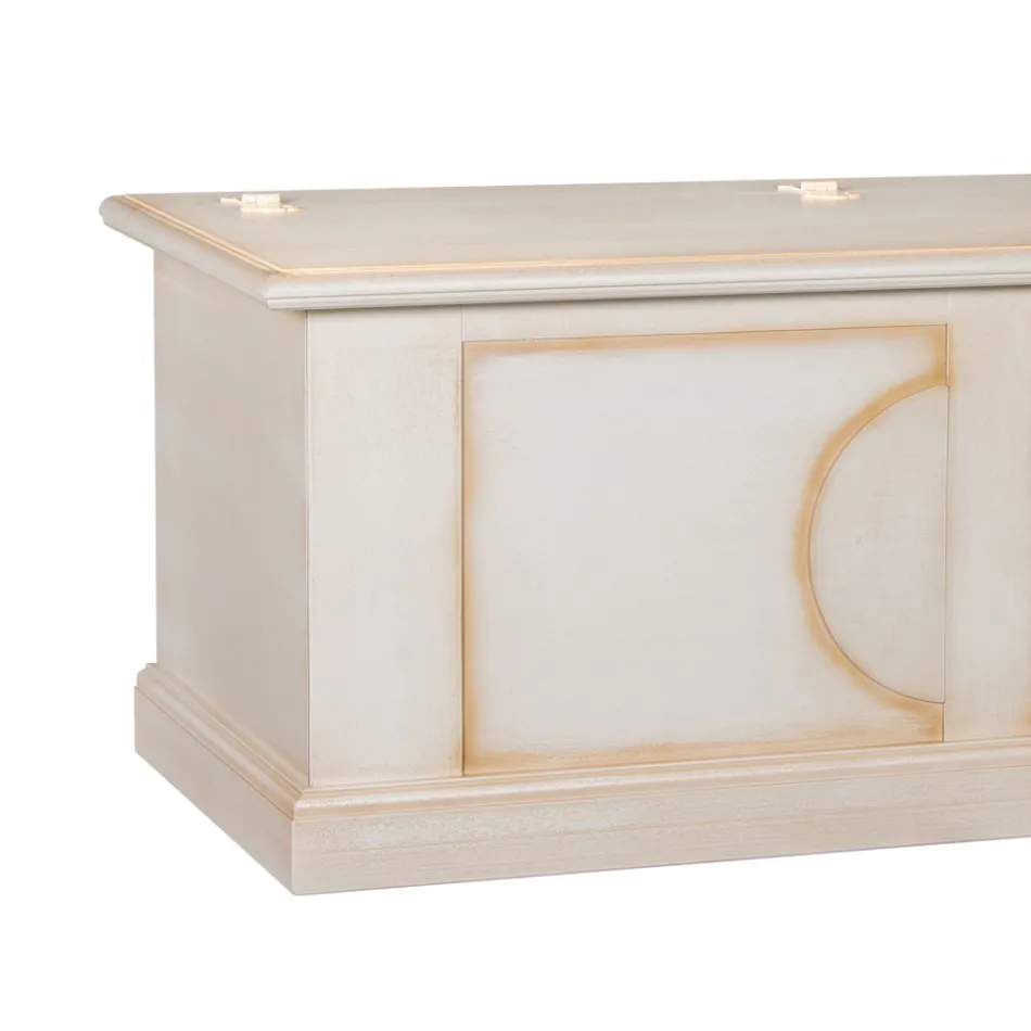 Skrzynia z fornirowanego drewna z różnymi wykończeniami Made in Italy - Krishna Viadurini