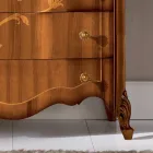 Komoda z 7 szufladami z inkrustowanego drewna orzechowego Made in Italy - Commodus Viadurini