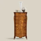 Komoda z 7 szufladami z inkrustowanego drewna orzechowego Made in Italy - Commodus Viadurini