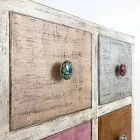 Komoda rzemieślnicza z litego drewna z 9 szufladami Made in Italy - Pierrot Viadurini