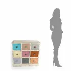 Komoda rzemieślnicza z litego drewna z 9 szufladami Made in Italy - Pierrot Viadurini