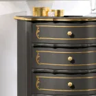 Komoda do sypialni z 5 klasycznymi drewnianymi szufladami Made in Italy - Leonor Viadurini