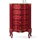 Komoda do sypialni z 5 klasycznymi drewnianymi szufladami Made in Italy - Leonor Viadurini