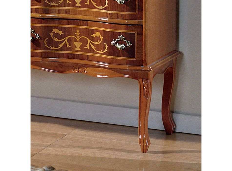 Komoda w stylu klasycznym z drewna z 6 szufladami Made in Italy - Elegant Viadurini