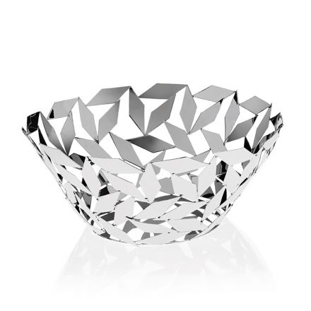 Elegancka Centralna Ozdoba w Srebrnym Metalu Luksusowe Geometryczne Dekoracje - Torresi Viadurini