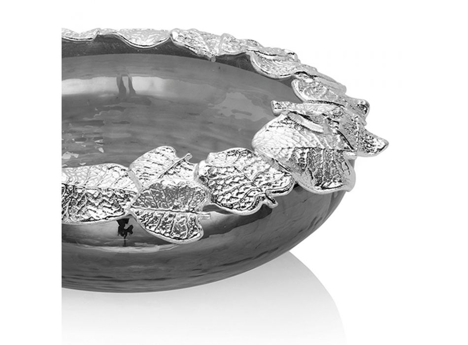 Centralny element z wędzonego szkła i srebrnych metalowych dekoracji - Argast Viadurini