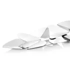 Liniowy centralny element ze srebrnymi metalowymi sercami Włoski design - Arlan Viadurini