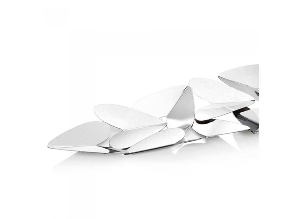 Liniowy centralny element ze srebrnymi metalowymi sercami Włoski design - Arlan Viadurini