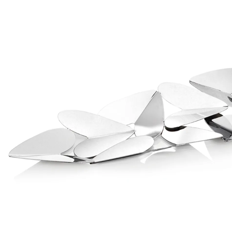 Liniowy centralny element ze srebrnymi metalowymi sercami Włoski design - Arlan Viadurini