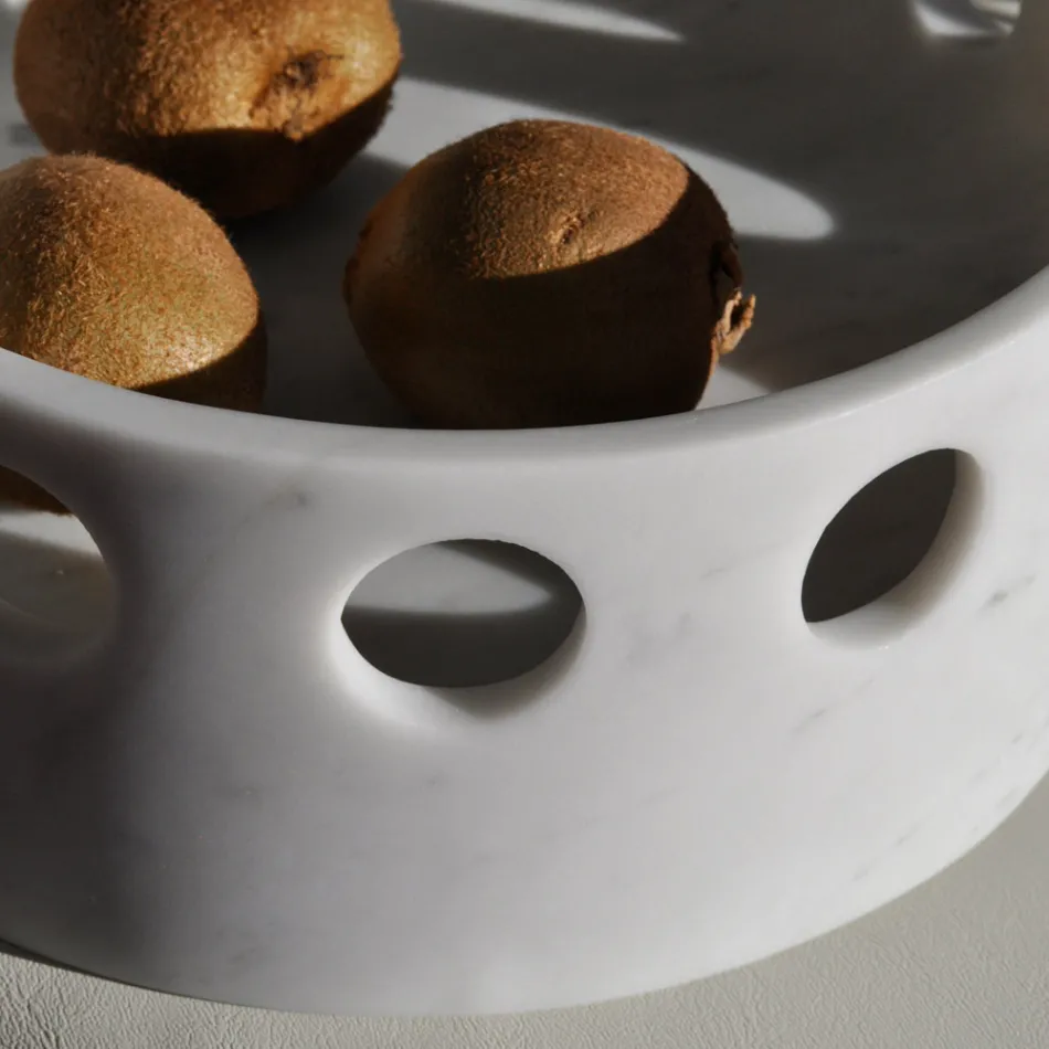 Satynowa marmurowa ozdoba/taca kieszonkowa Made in Italy - Hinata Viadurini