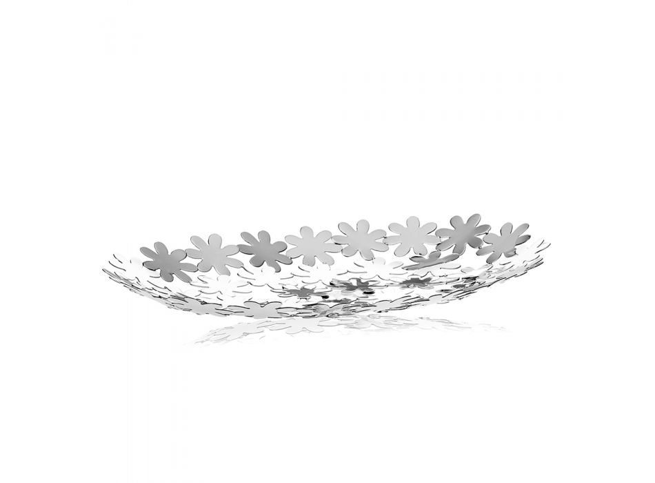 Srebrna metalowa taca kieszonkowa centralny luksusowy wystrój kwiatowy - Pinko Viadurini