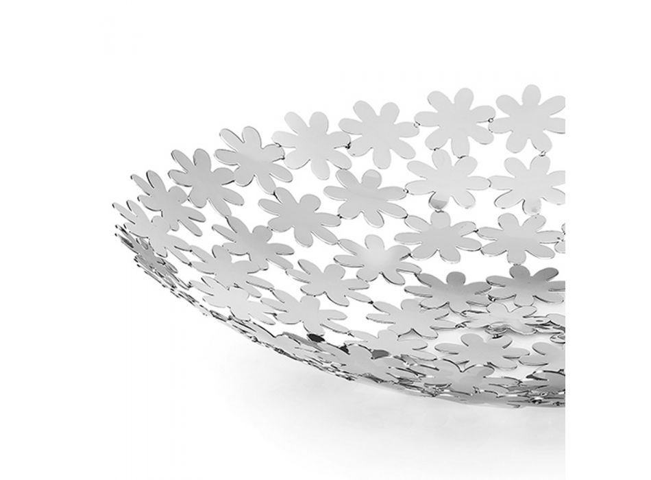 Srebrna metalowa okrągła kieszeń pusta centralna luksusowa dekoracja kwiatowa - Pinko Viadurini