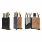 Blok magnetyczny z drewna z 9 nożami kuchennymi Made in Italy - Block Viadurini