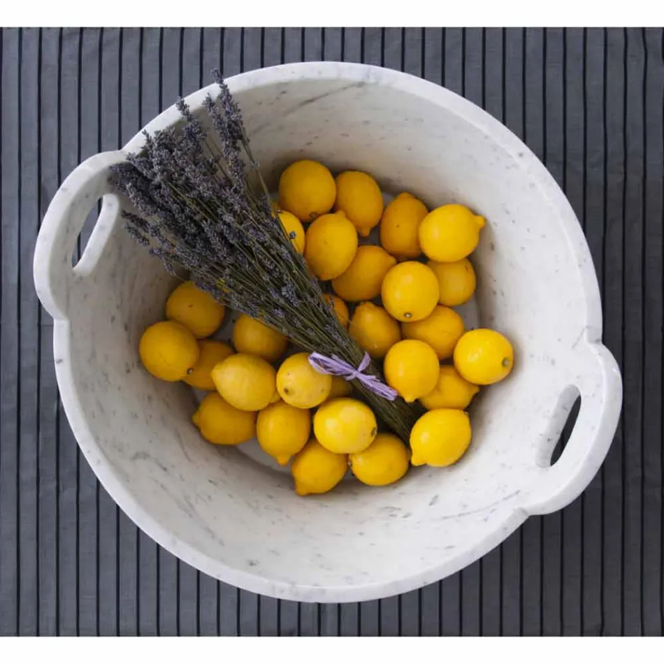 Kosz z białego marmuru Carrara włoskiego luksusowego designu - Tinozzo Viadurini