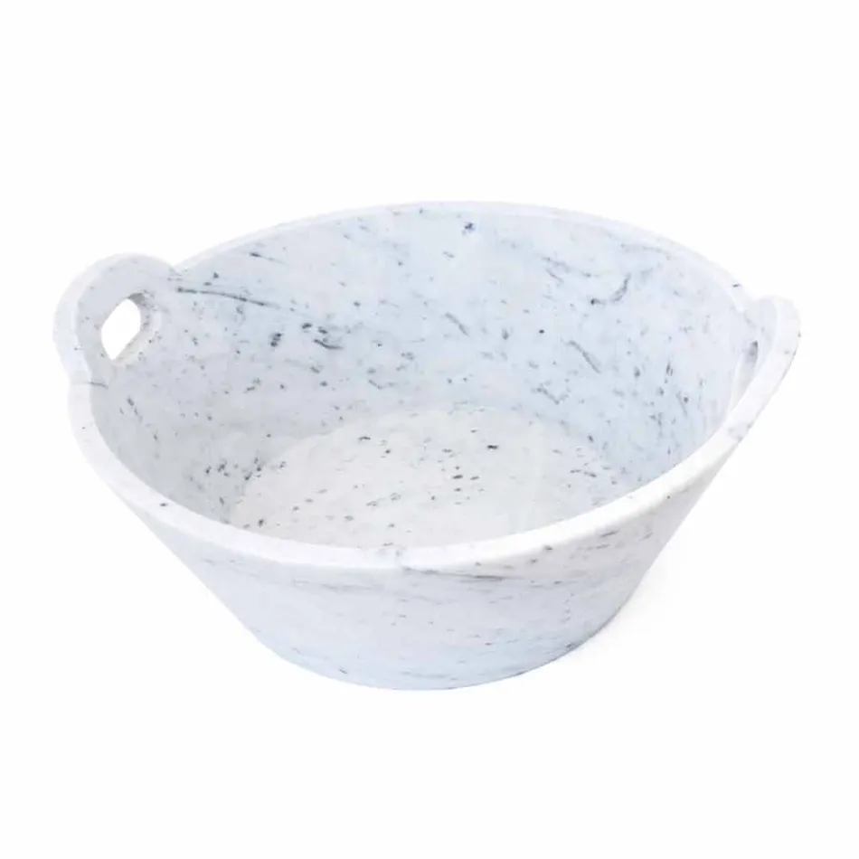 Kosz z białego marmuru Carrara włoskiego luksusowego designu - Tinozzo Viadurini