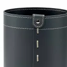 Kosz na odpadki z regenerowanej ręcznie robionej skóry Battista Viadurini