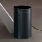 Kosz na odpadki z regenerowanej ręcznie robionej skóry Battista Viadurini