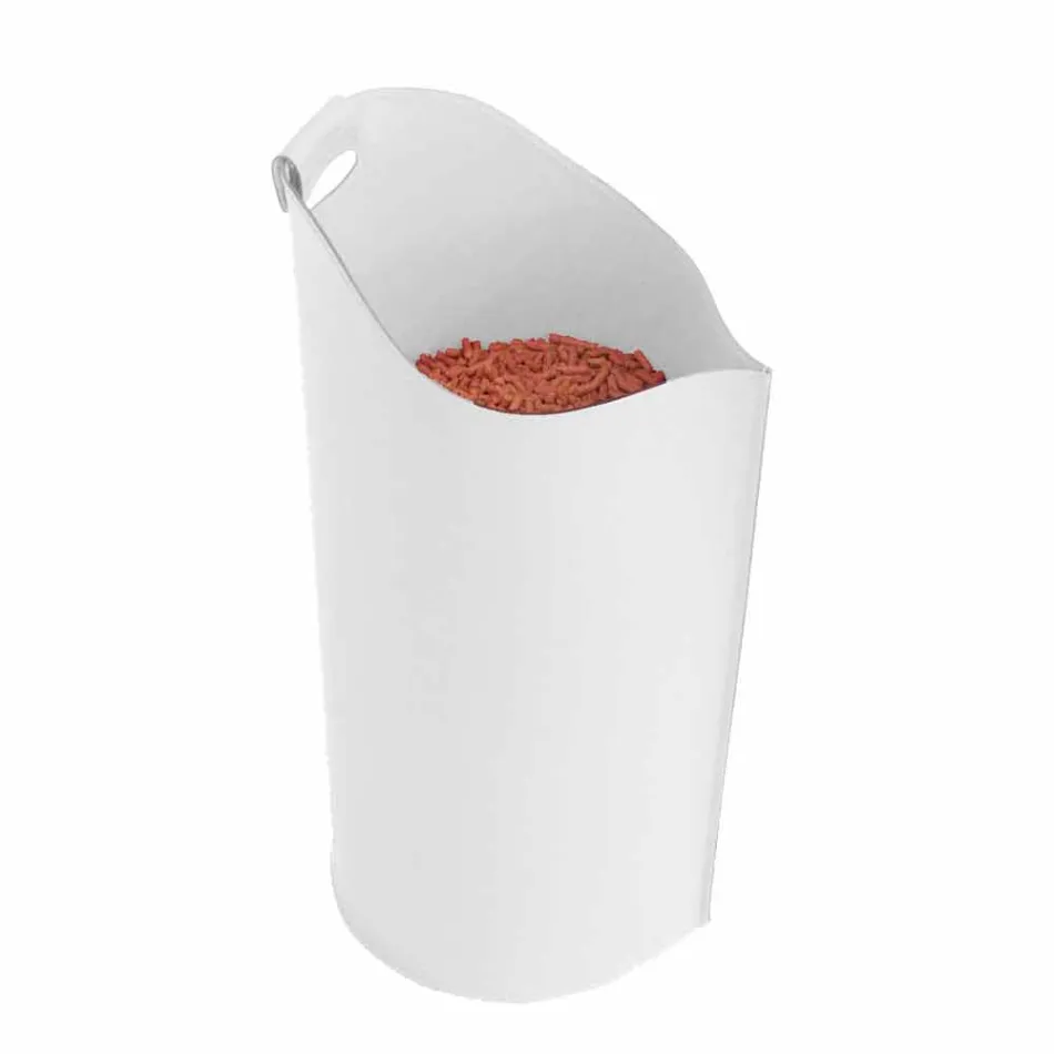 Uchwyt pellet kryty kosz skórzany 15 kg Sapel projekt Viadurini