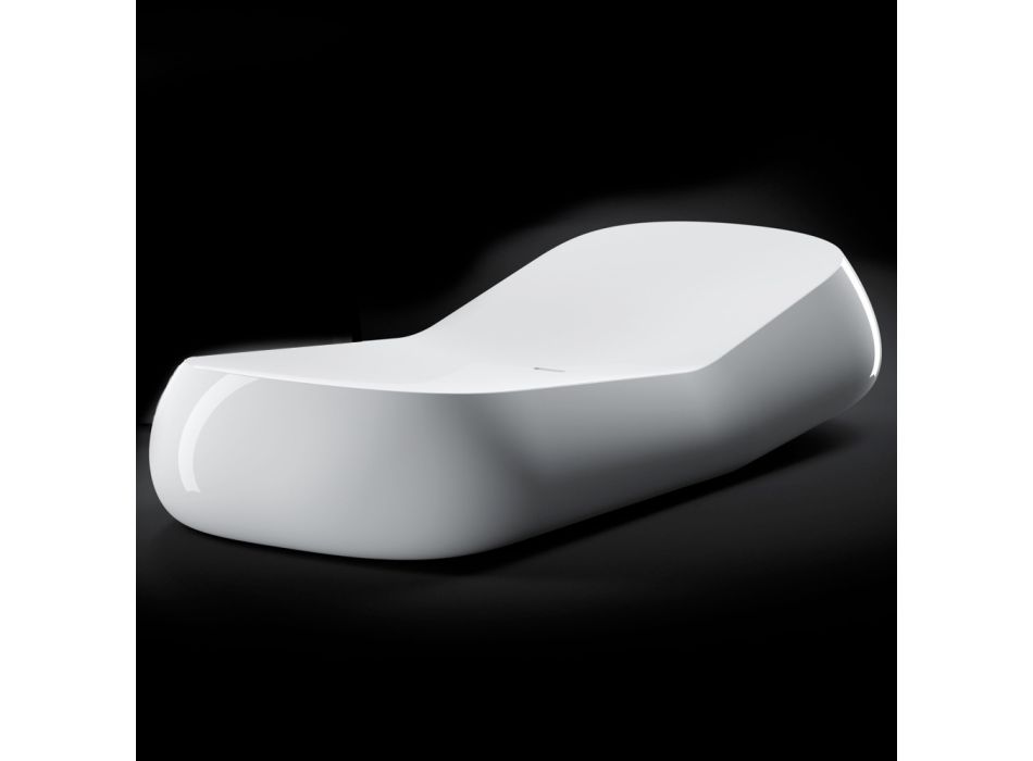 Designerski szezlong zewnętrzny z białego polietylenu Wyprodukowano we Włoszech - Ervin Viadurini
