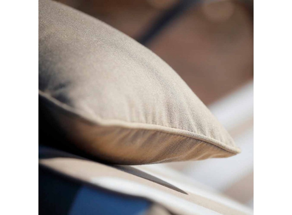 Szezlong zewnętrzny z żelaza i ręcznie robionej tkaniny Made in Italy - Relax Viadurini