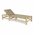 Szezlong zewnętrzny z gałęzi tekowych i tkania z włókien syntetycznych - Tecno Viadurini