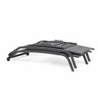 Szezlong zewnętrzny z materiału tekstylnego i aluminium na kółkach, 4 sztuki - Babilonia Viadurini