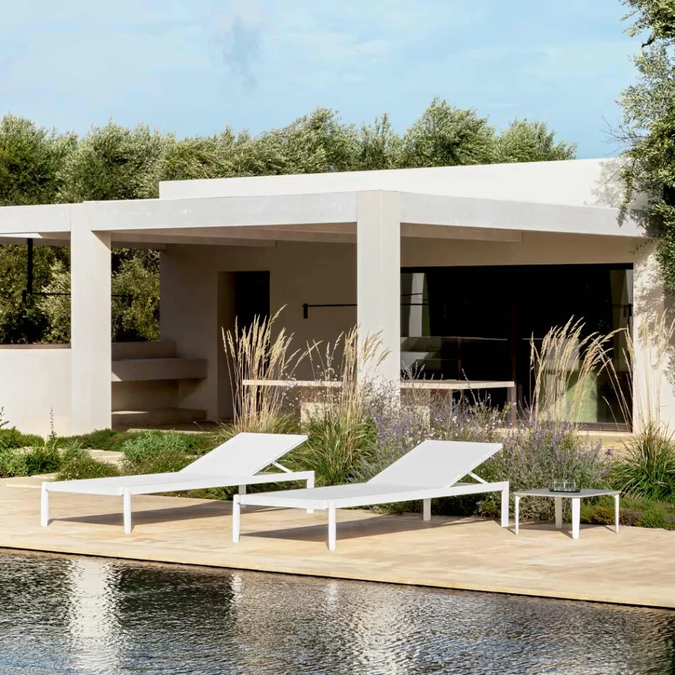 Leżak ogrodowy z wysokiej jakości materacem lub bez - Filomenalet Viadurini