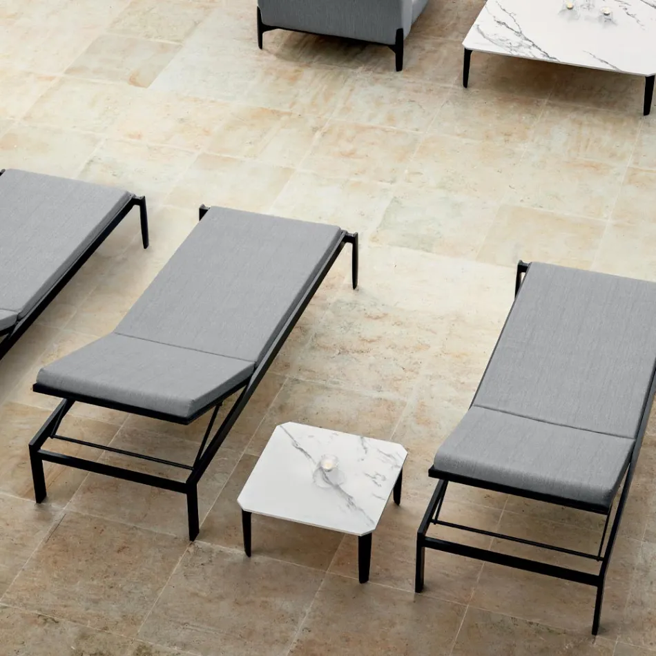 Leżak ogrodowy z wysokiej jakości materacem lub bez - Filomenalet Viadurini