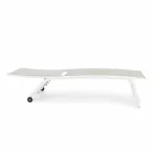 Szezlong ogrodowy z kółkami i odchylanym oparciem, 4 sztuki - Babilonia Viadurini