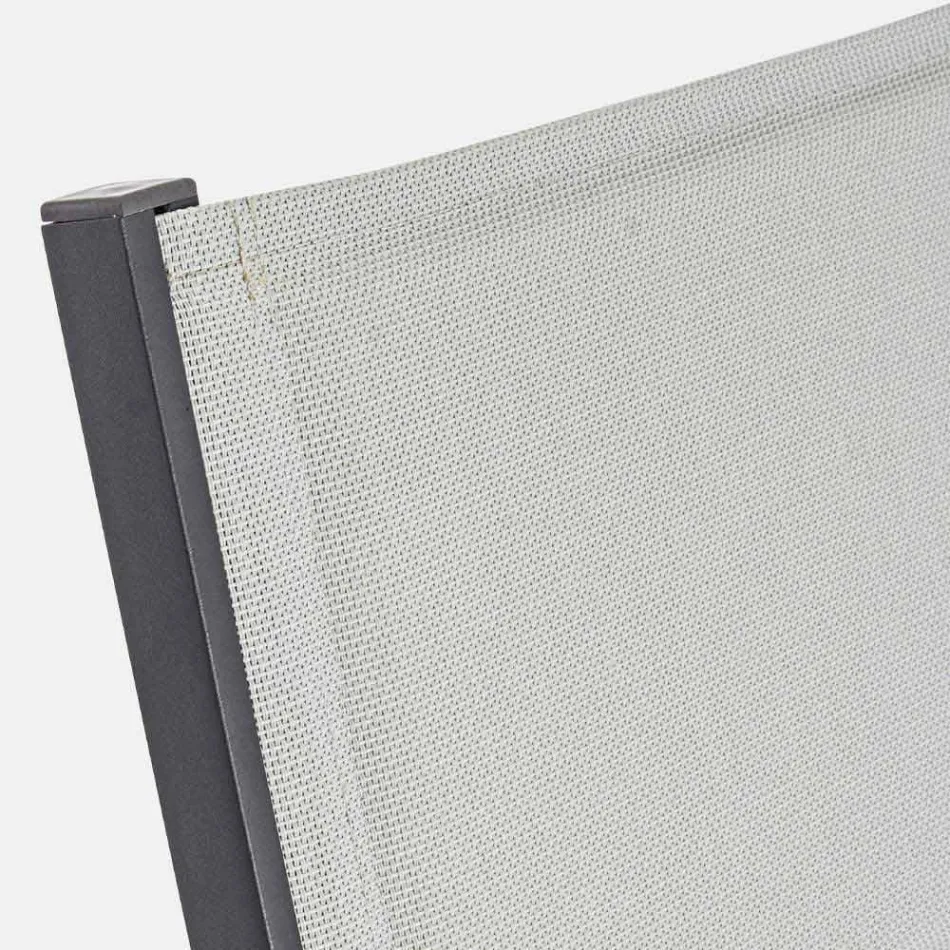 Szezlong ogrodowy z kółkami i odchylanym oparciem, 4 sztuki - Babilonia Viadurini