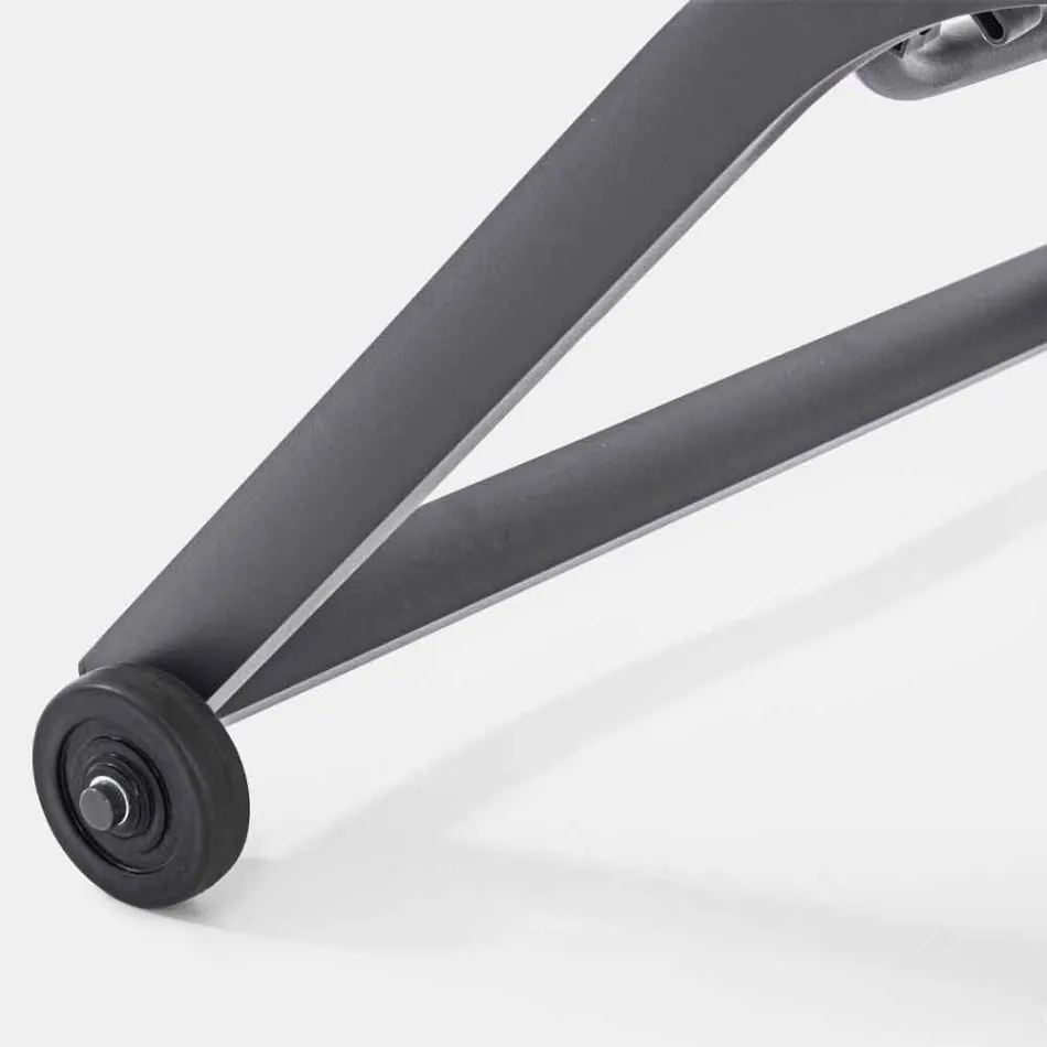 Szezlong ogrodowy z kółkami i odchylanym oparciem, 4 sztuki - Babilonia Viadurini