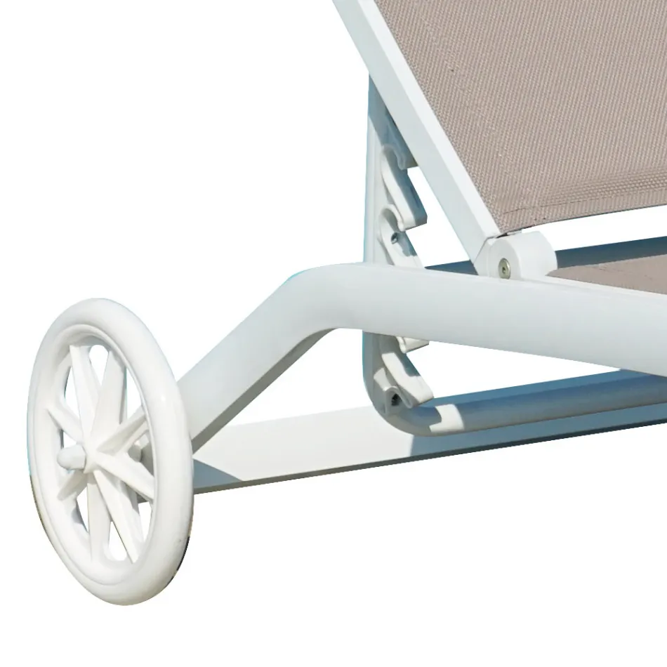 Szezlong ogrodowy z aluminium z siedziskiem z tkaniny Textilene - Zohra Viadurini