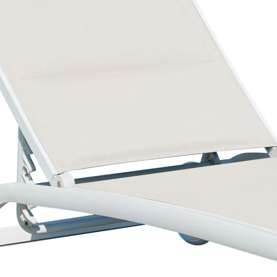 Szezlong ogrodowy z aluminium z siedziskiem z tkaniny Textilene - Zohra Viadurini