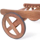 Drewniany szezlong ogrodowy z designerskimi kółkami do użytku na zewnątrz - Roxen Viadurini