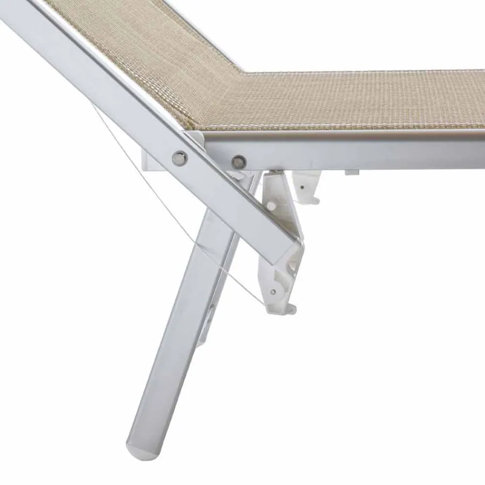 Nowoczesna szezlong ogrodowy z parasolką i rozkładanym oparciem - Arnold Viadurini