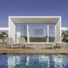 Rozkładany szezlong ogrodowy z aluminium, Homemotion, 4 sztuki - Lester Viadurini