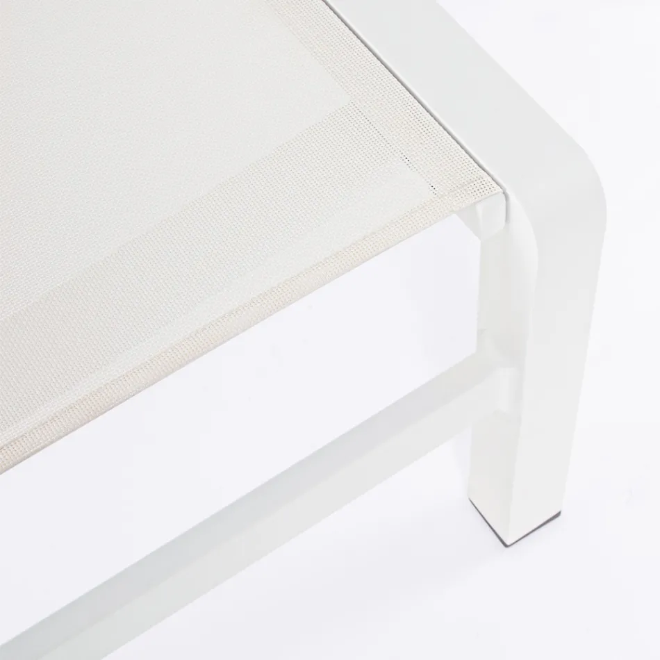 Rozkładany szezlong ogrodowy z aluminium, Homemotion, 4 sztuki - Lester Viadurini