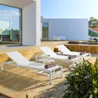 Aluminiowa rozkładana szezlong ogrodowy Homemotion, 4 sztuki - Lester Viadurini