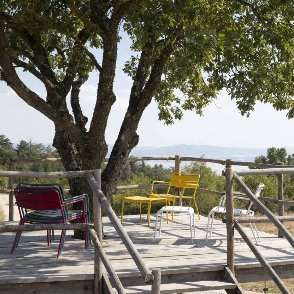 Szezlong ogrodowy z metalowym podnóżkiem Made in Italy - Amina Viadurini