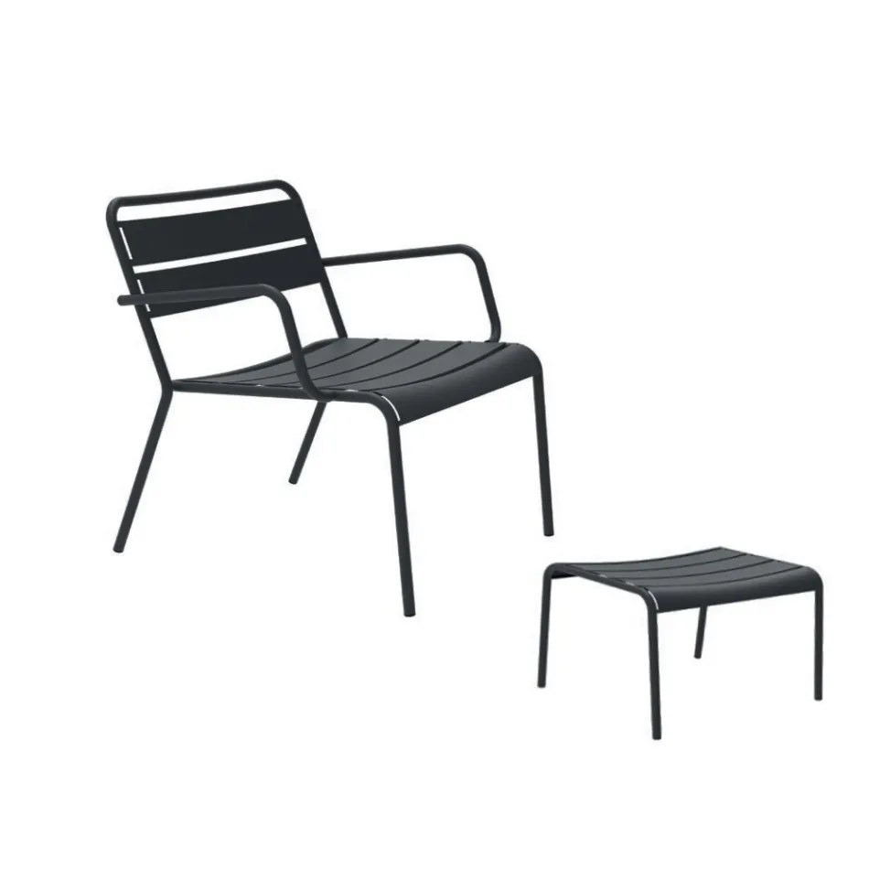 Szezlong ogrodowy z metalowym podnóżkiem Made in Italy - Amina Viadurini