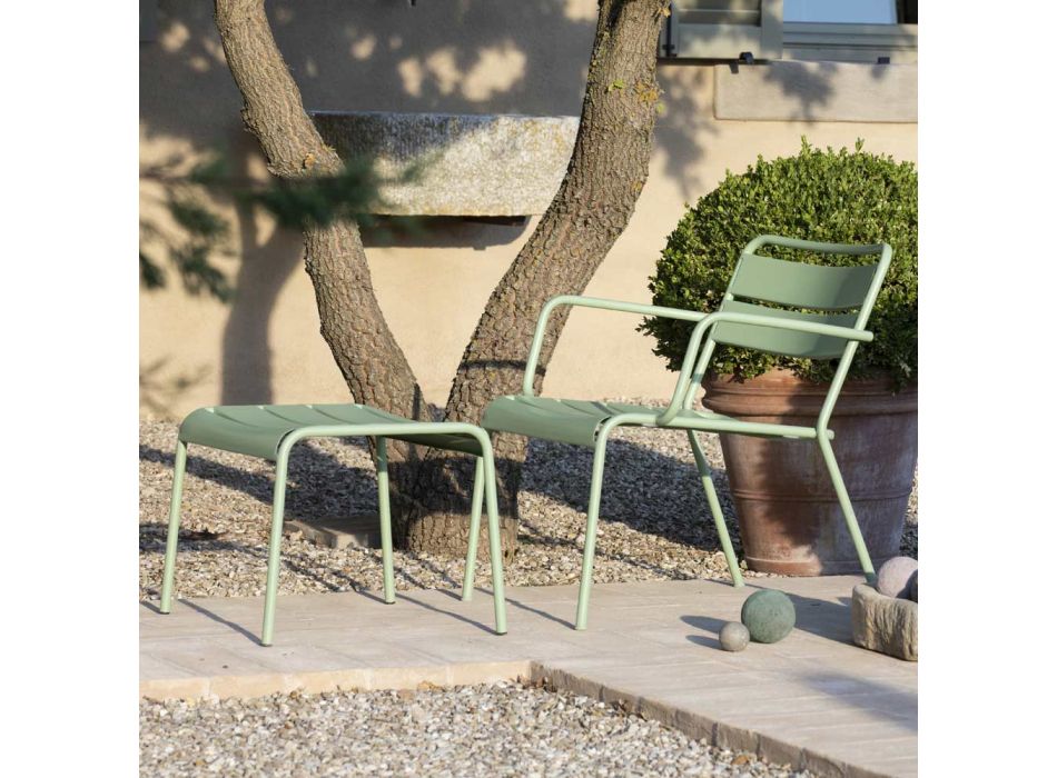 Szezlong ogrodowy z metalowym podnóżkiem Made in Italy - Amina Viadurini