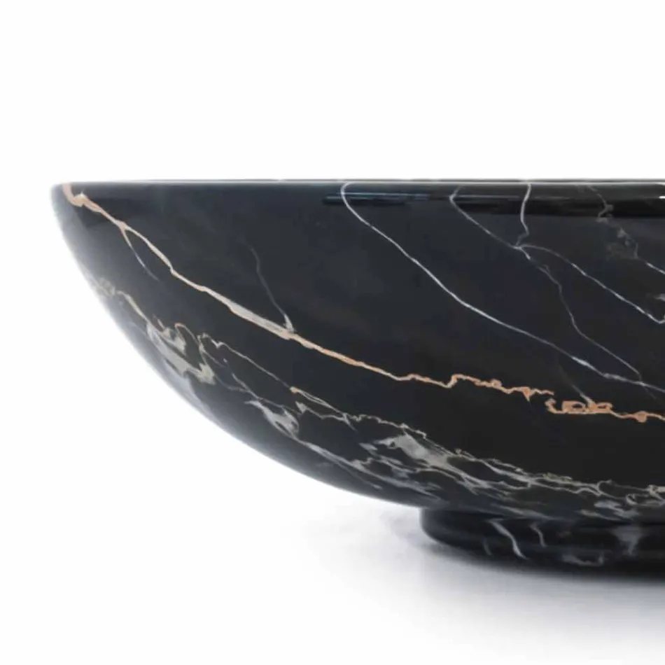 Duża okrągła miska z marmuru Portoro lub Paonazzo Made in Italy - Glazer Viadurini