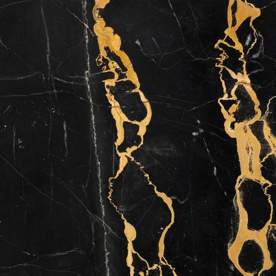 Duża okrągła miska z marmuru Portoro lub Paonazzo Made in Italy - Glazer Viadurini